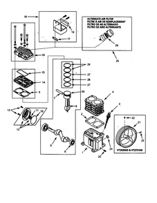 Filter Diagram and Parts List for VT6329  Campbell Hausfeld Compressor